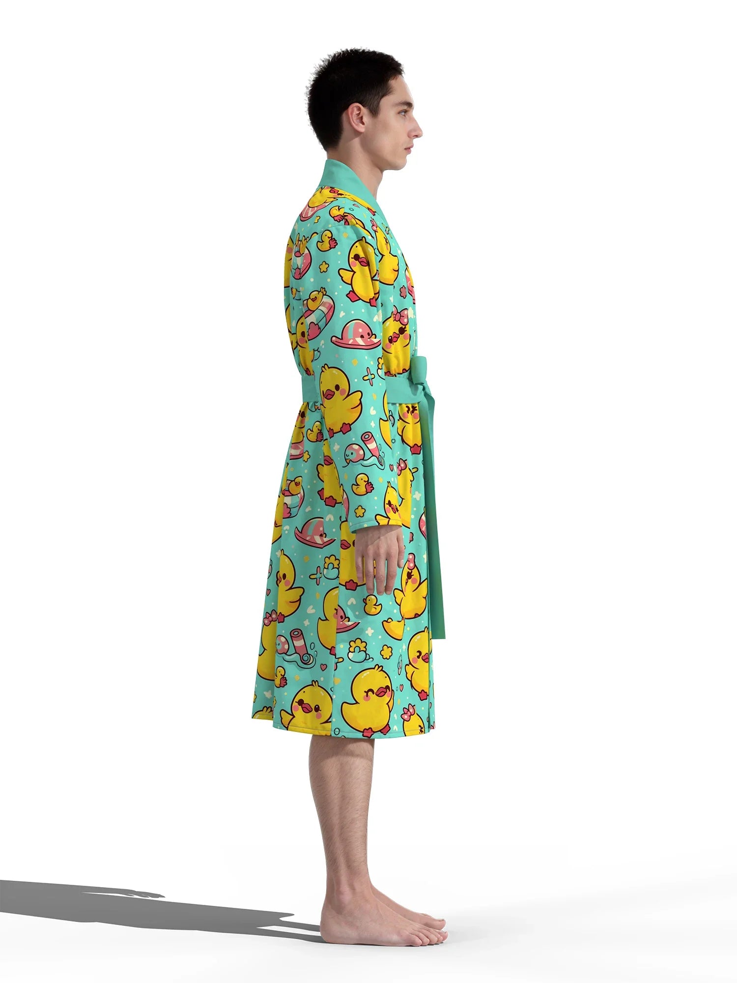 Swimming Duck 3D Print Bathrobe — Quick-Dry Casual Lounge Robe by The Mississippi Mermaid Mercantile - view 4