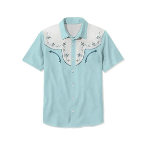 Retro Western Cactus Print Men's Shirt — Camp Collar Button-Down by The Mississippi Mermaid Mercantile - view 3