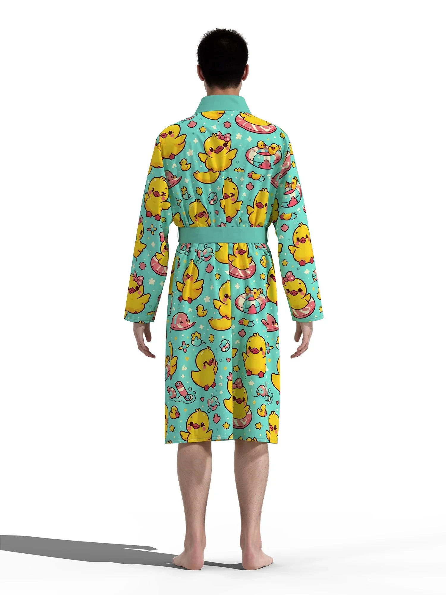 Swimming Duck 3D Print Bathrobe — Quick-Dry Casual Lounge Robe by The Mississippi Mermaid Mercantile - view 3