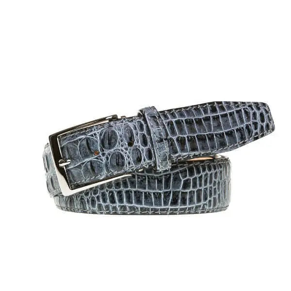 Shadow Mock Crocodile Leather Belt by Roger Ximenez: Bespoke Belts and Leather Accessories, handmade leather goods detail photo 6