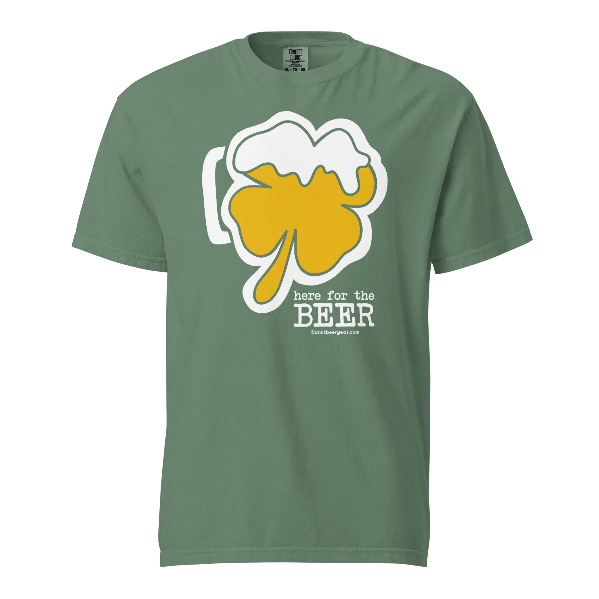 Shamrock Beer Mug Tee - Here For The Beer - COMFORT COLORS BRAND TEE Drink Beer Gear
