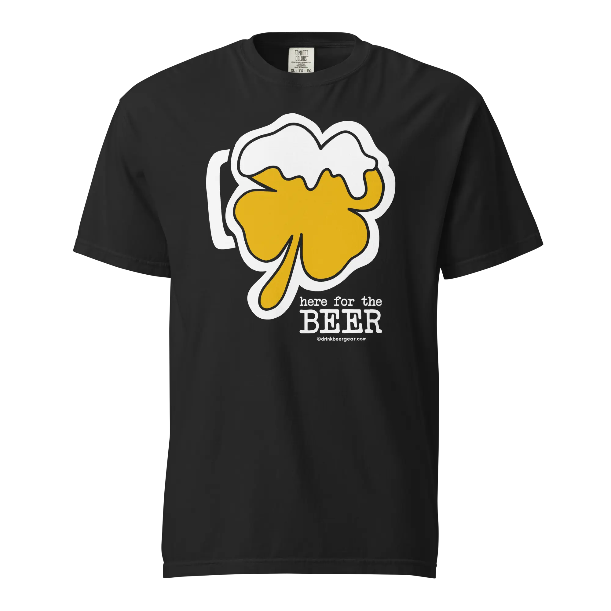 Shamrock Beer Mug Tee - Here For The Beer - COMFORT COLORS BRAND TEE Drink Beer Gear