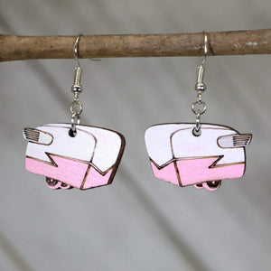 Shasta Camper Wooden Dangle Earrings | Vintage Camper Jewelry