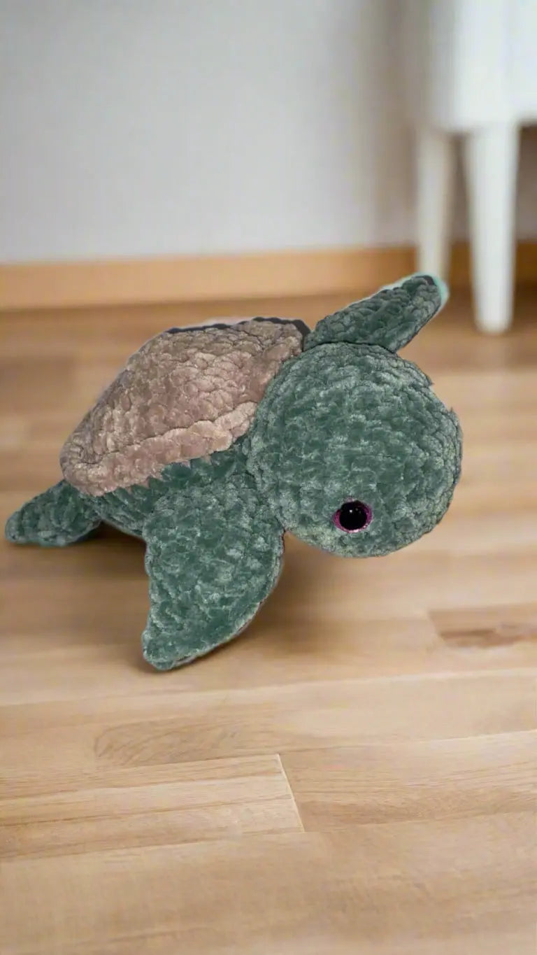 Shelly the Sea Turtle Crochet Turtle Plush Toy - Handmade Amigurumi Stuffed Animal by Main Street Collective L.L.C