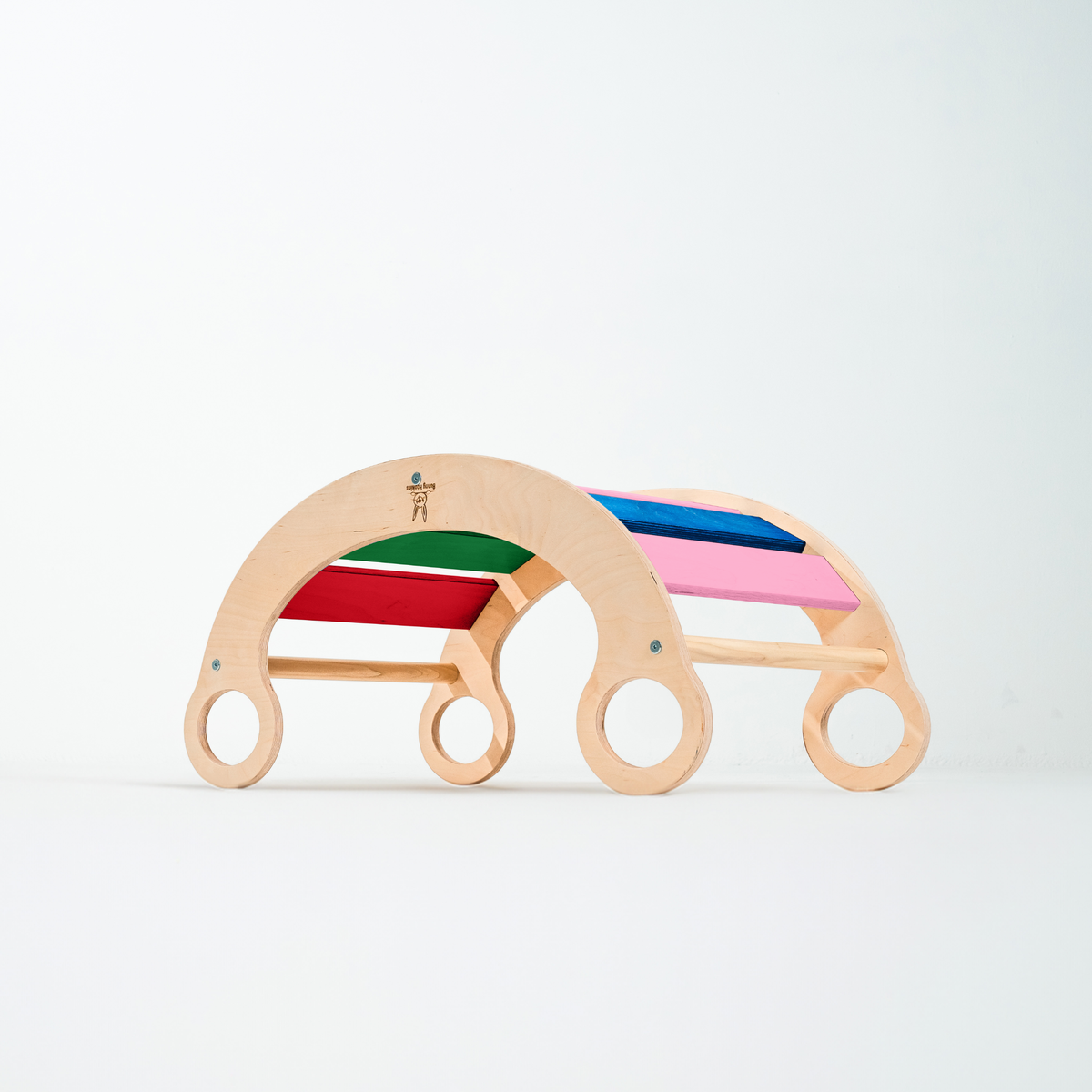 Climbing Arch by Bunny Hopkins, handcrafted wooden activity toy product and lifestyle photo 2