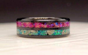 Side by Side Memorial Ring by Cotton Street Art Company, handmade jewelry detail photo 2