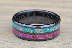 Side by Side Memorial Ring by Cotton Street Art Company, handmade jewelry detail photo 7