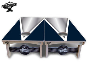 Silver/Blue Triangle Cornhole Boards - Pro Solution Elite Series by Cornhole Solutions, custom cornhole board detail photo 3
