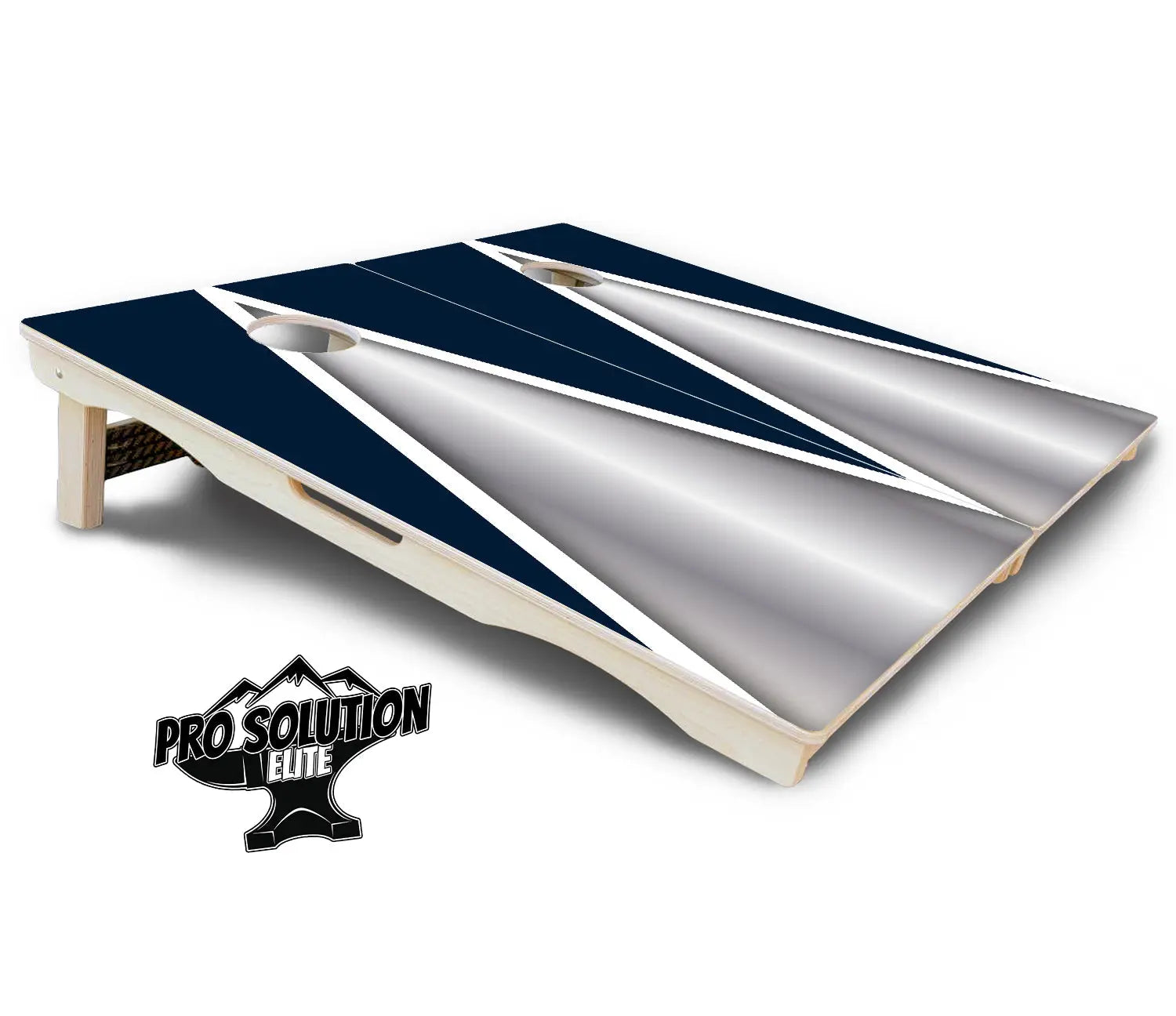 Silver/Blue Triangle Cornhole Boards - Pro Solution Elite Series by Cornhole Solutions, custom cornhole board detail photo 5