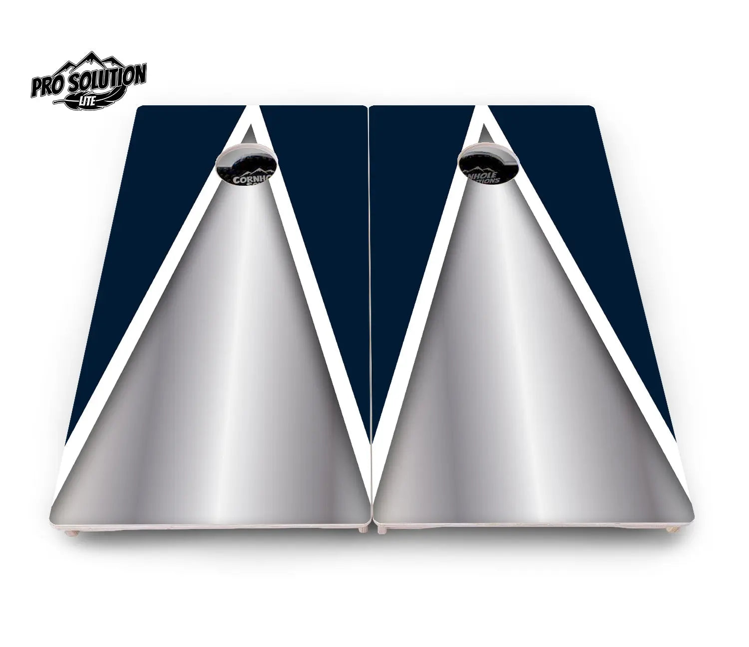 Silver/Blue Triangle Cornhole Boards - Pro Solution Lite Series by Cornhole Solutions, custom cornhole board detail photo 4