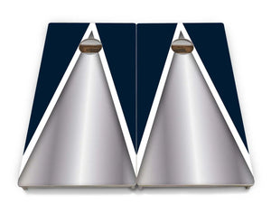 Silver/Blue Triangle Cornhole Boards - Professional Tournament Series by Cornhole Solutions, custom cornhole board detail photo 3