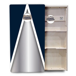 Silver/Blue Triangle Cornhole Boards - Professional Tournament Series by Cornhole Solutions, custom cornhole board detail photo 4