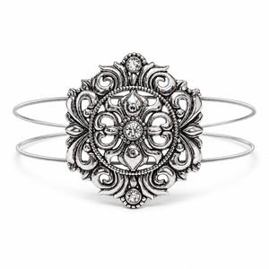 Silver Medallion Guitar String Bracelet by N Harmony Jewelry, handmade jewelry detail photo 3