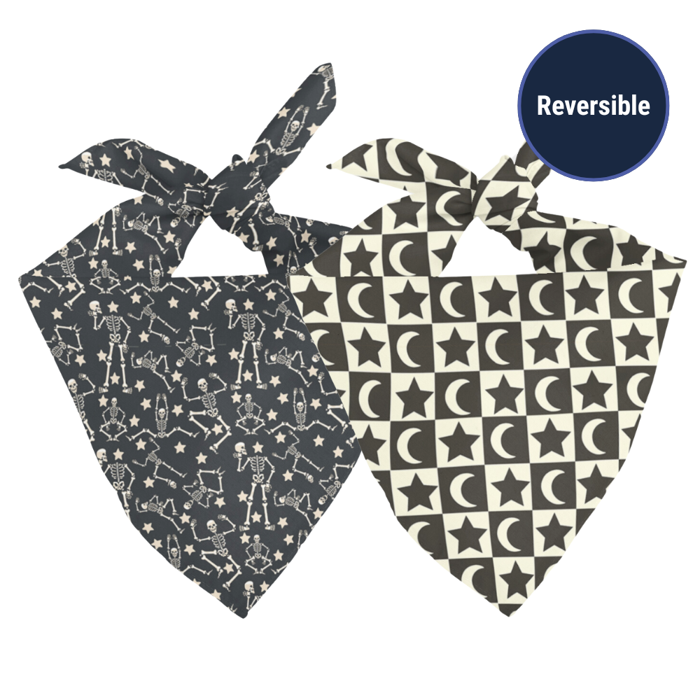 Skeleton Reversible Dog Bandana