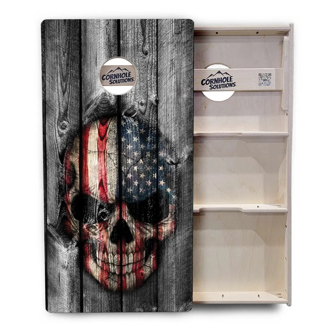 Skull Flag Design Cornhole Boards - Professional Tournament Series by Cornhole Solutions, Southern home decor detail photo 3