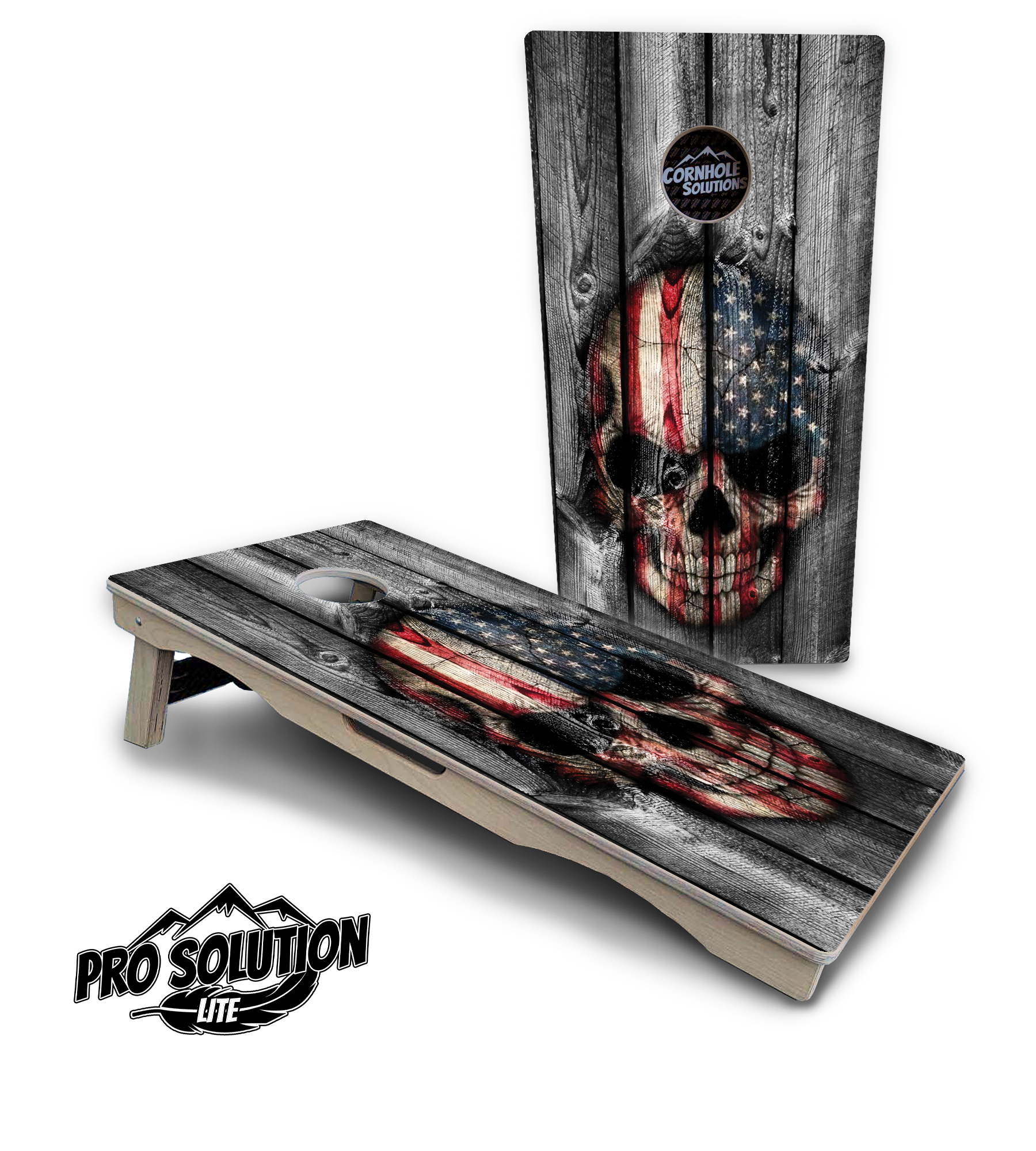 Skull Flag Cornhole Boards - Pro Solution Lite Series by Cornhole Solutions, custom cornhole board detail photo 4