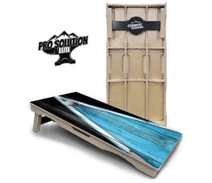 Sky Blue Triangle Cornhole Boards - Pro Solution Elite Series by Cornhole Solutions, custom cornhole board main product photo