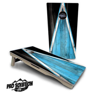 Sky Blue Triangle Cornhole Boards - Pro Solution Lite Series by Cornhole Solutions, custom cornhole board detail photo 2