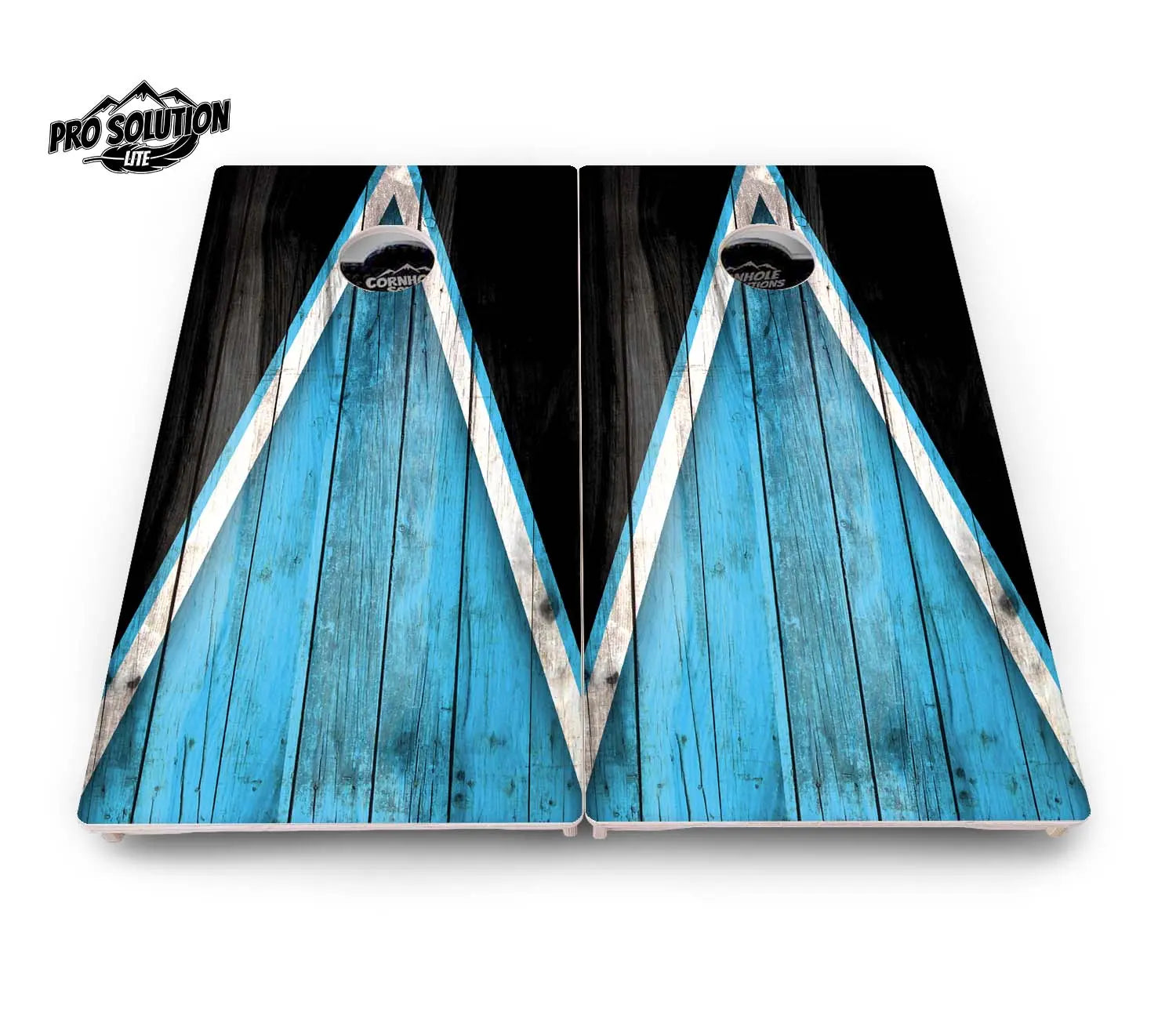 Sky Blue Triangle Cornhole Boards - Pro Solution Lite Series by Cornhole Solutions, custom cornhole board detail photo 4