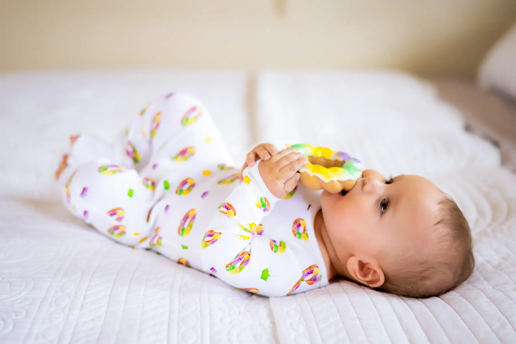 Slice, Slice, Baby King Cake Bath Toy & Baby Teether Nola Tawk