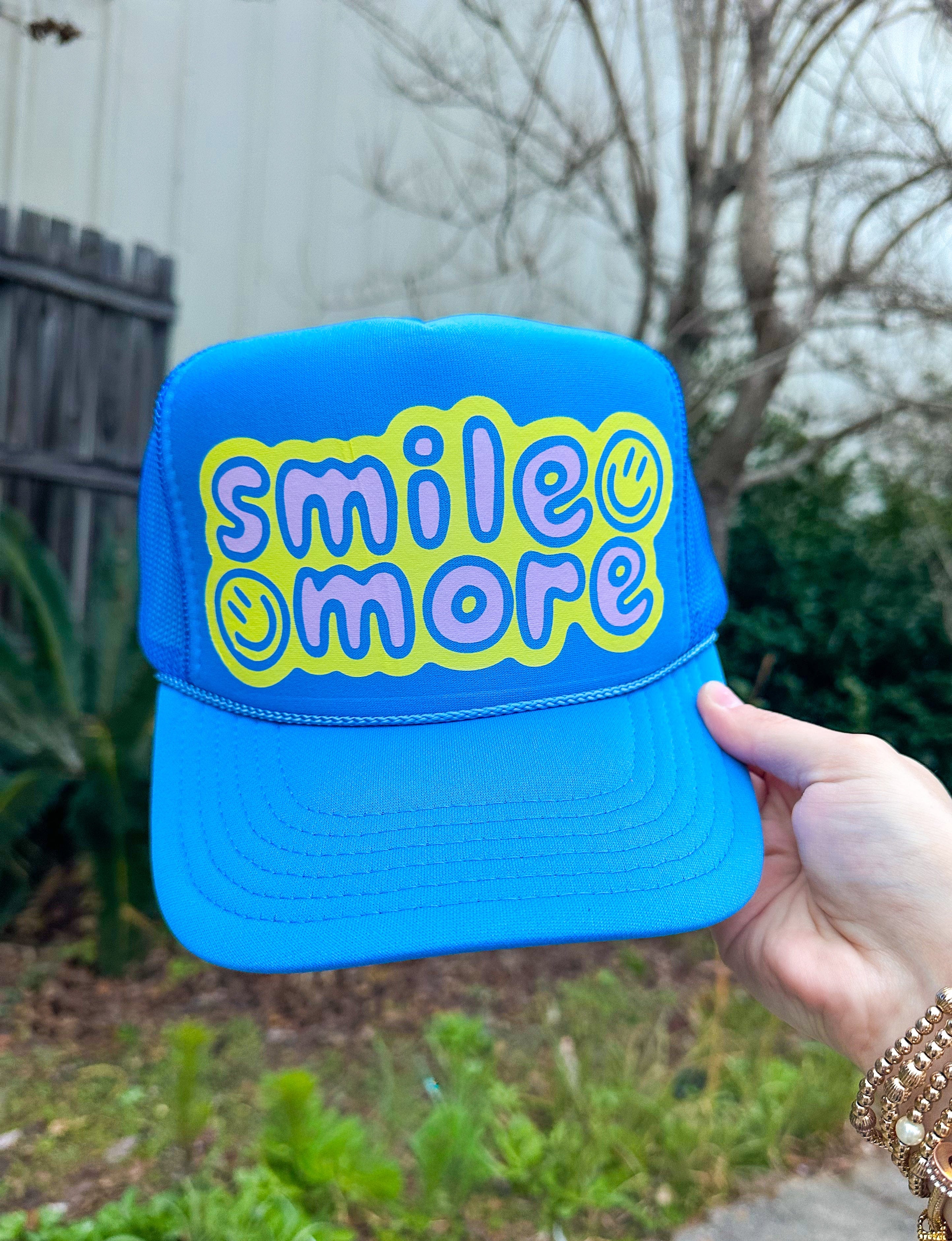 Smile More Columbia Blue Trucker Southern Bliss Company