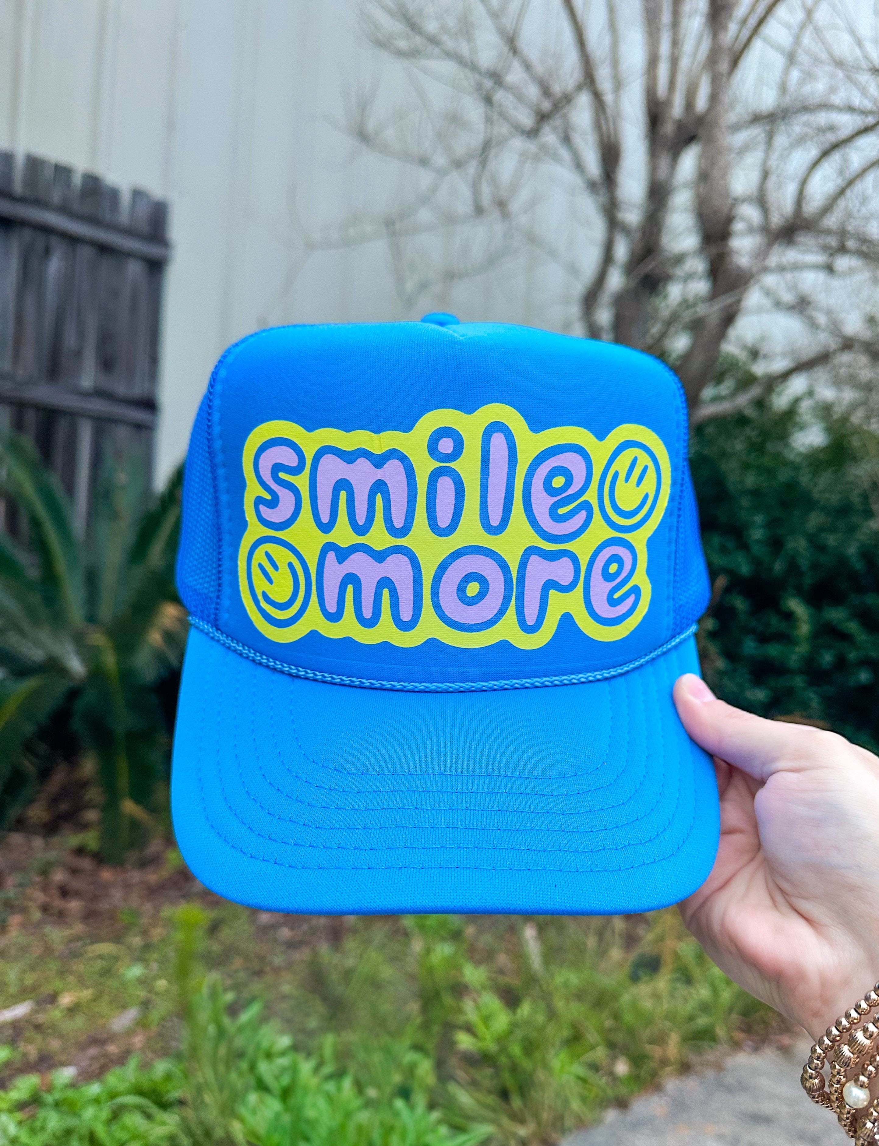 Smile More Columbia Blue Trucker Southern Bliss Company