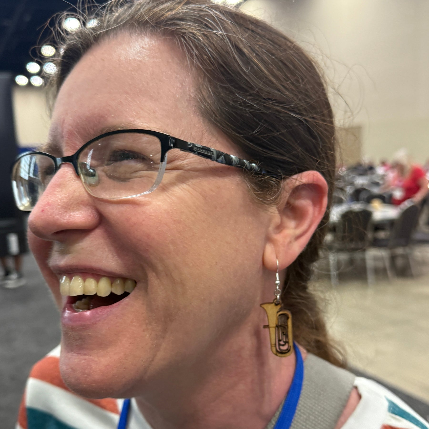 Tuba Wooden Earrings | Band Musician Jewelry