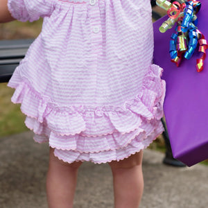 Smocked Birthday Girl Bubble by Seven Lantern Lane, children's boutique clothing detail photo 6