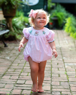 Smocked Christmas Bubble* by Seven Lantern Lane, children's boutique clothing detail photo 5