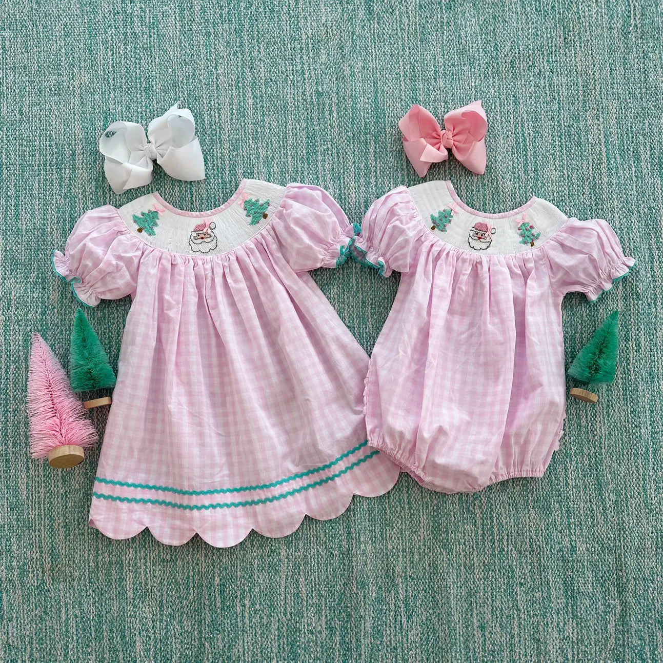 Smocked Christmas Dress by Seven Lantern Lane, Southern lifestyle apparel detail photo 6