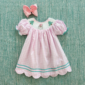Smocked Christmas Dress by Seven Lantern Lane, Southern lifestyle apparel detail photo 7