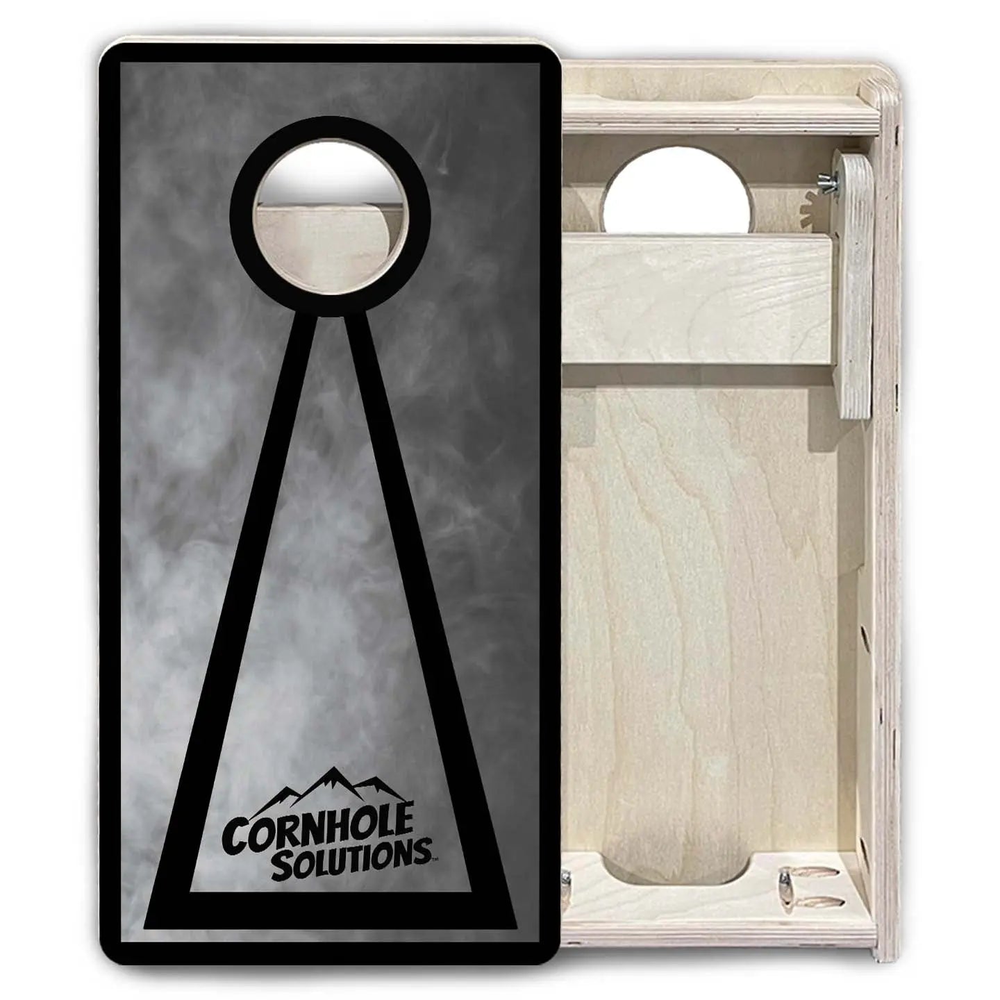 Smoke Triangle - Mini Cornhole Board Set (12" x 24") with 8 Mini Bags by Cornhole Solutions, custom cornhole board detail photo 6