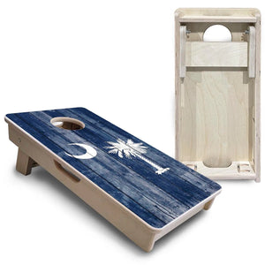 South Carolina Distressed Flag - Mini or Vacation Size Cornhole Boards by Cornhole Solutions, custom cornhole board detail photo 5