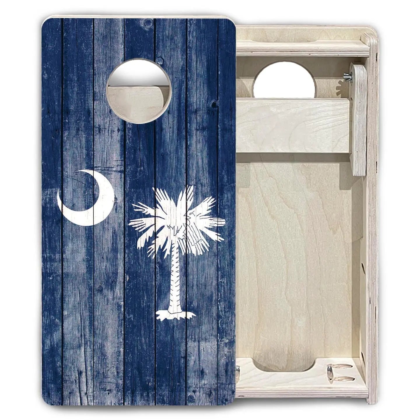 South Carolina Distressed Flag - Mini or Vacation Size Cornhole Boards by Cornhole Solutions, custom cornhole board detail photo 6