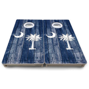 South Carolina Distressed Flag - Mini or Vacation Size Cornhole Boards by Cornhole Solutions, custom cornhole board detail photo 8