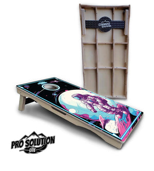 Spaceman Cornhole Boards - Pro Solution Lite Series by Cornhole Solutions, custom cornhole board main product photo