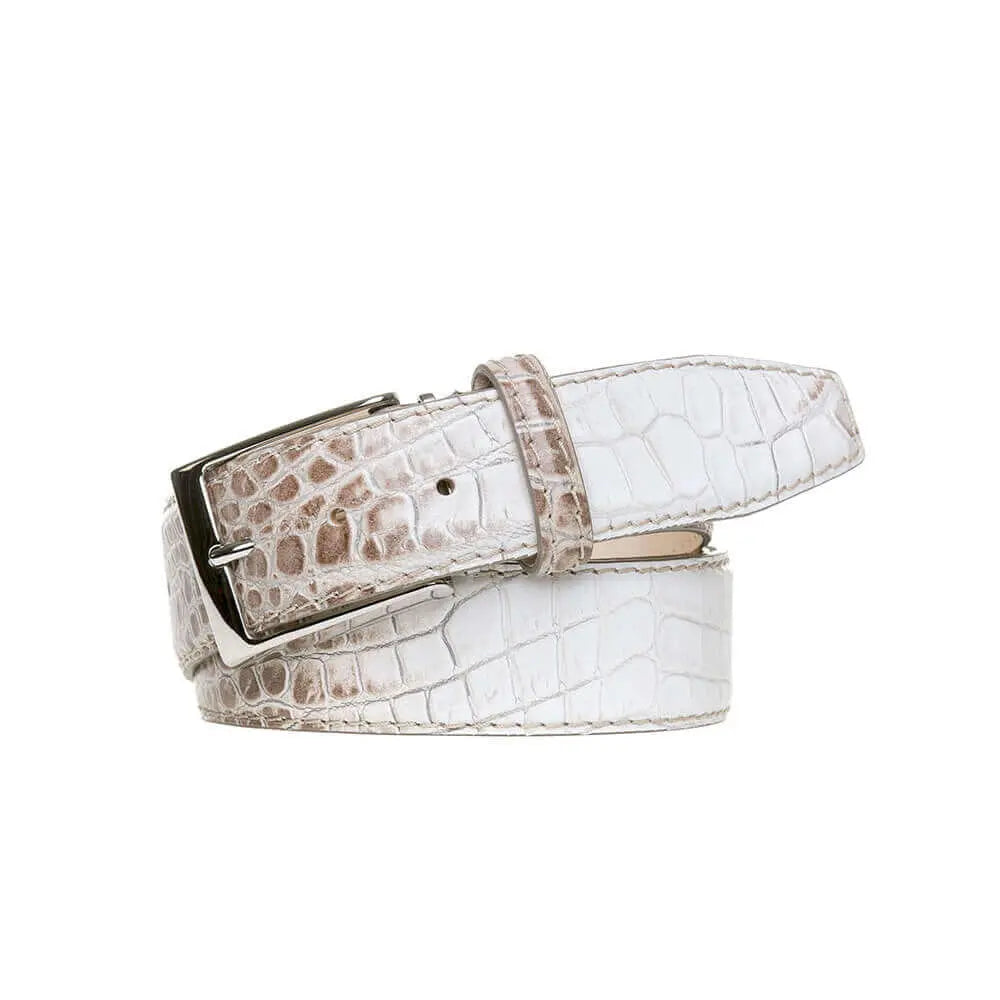 Close up of vintage natural mock gator leather texture