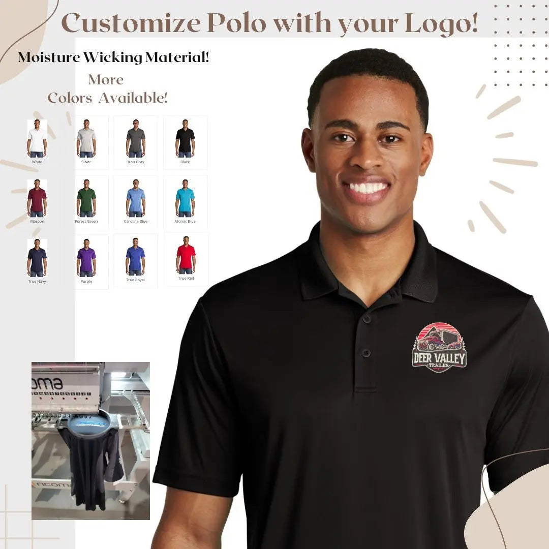 Sport Tech Logo Embroidered Polo EverLee Creations