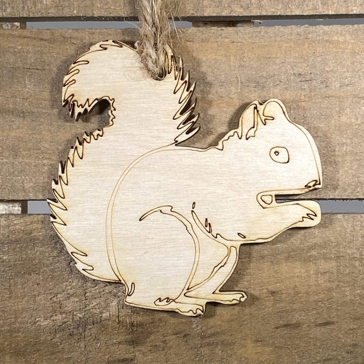 Squirrel Wooden Christmas Ornament | Woodland Animal Decor by Cate's Concepts, LLC, Southern home decor main product photo