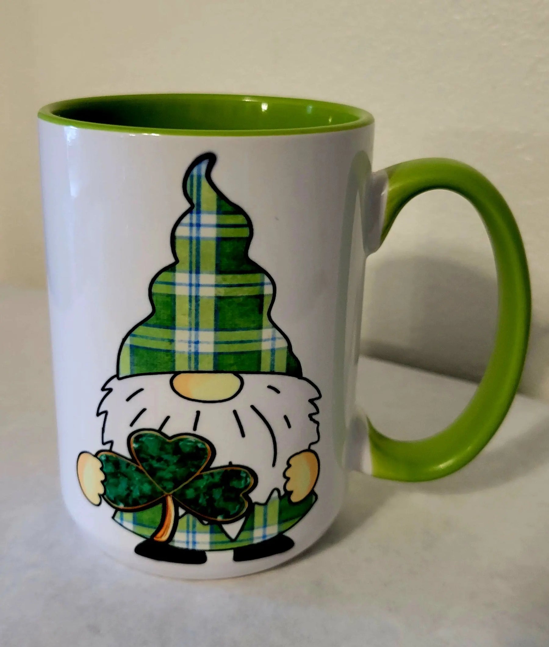 St. Patrick’s day gnome coffee mug by Two Beachin' Sisters, Southern food gift main product photo