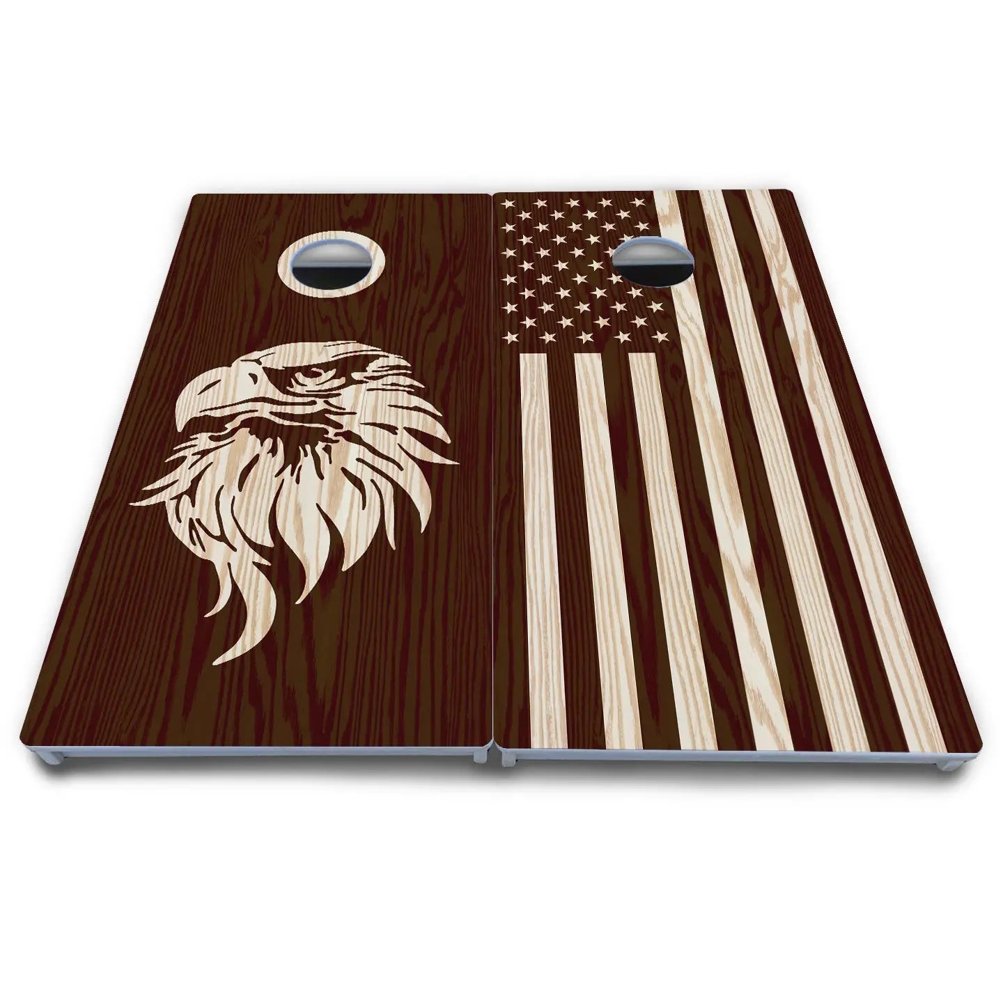 Stained Flag & Eagle Cornhole Boards - All Weather Series by Cornhole Solutions, custom cornhole board detail photo 7