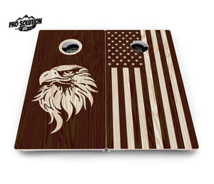 Stained Flag & Eagle Cornhole Boards - Pro Solution Lite Series by Cornhole Solutions, custom cornhole board detail photo 2