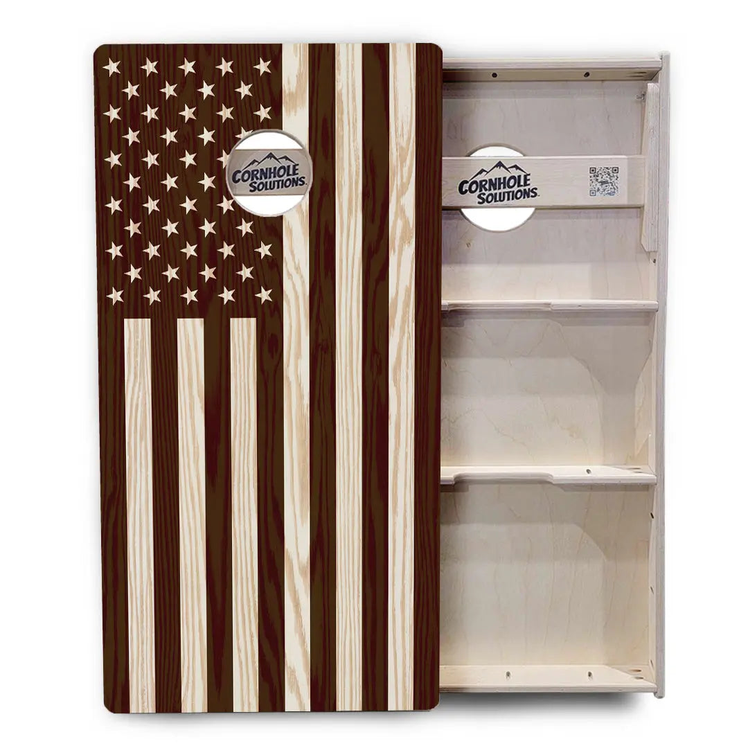 Stained Flag & Eagle Cornhole Boards - Professional Tournament Series by Cornhole Solutions, custom cornhole board detail photo 6