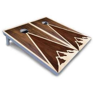 Stained Mountain Scene Cornhole Boards - All Weather Series by Cornhole Solutions, custom cornhole board detail photo 5