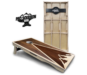 Stained Mountain Scene Cornhole Boards - Pro Solution Elite Series by Cornhole Solutions, custom cornhole board main product photo
