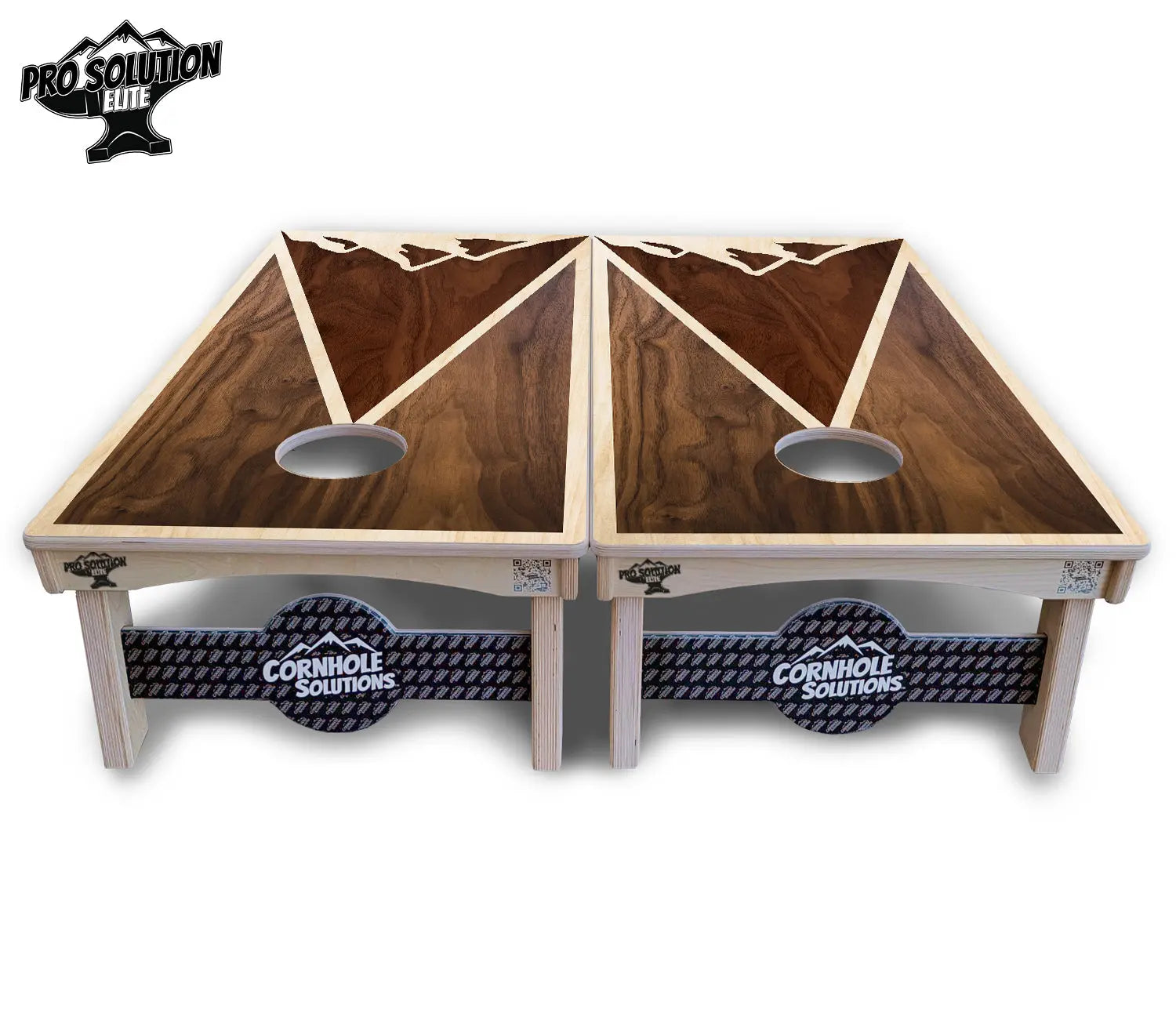 Stained Mountain Scene Cornhole Boards - Pro Solution Elite Series by Cornhole Solutions, custom cornhole board detail photo 3