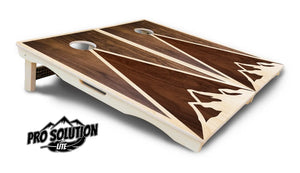 Stained Mountain Scene Cornhole Boards - Pro Solution Lite Series by Cornhole Solutions, custom cornhole board detail photo 5