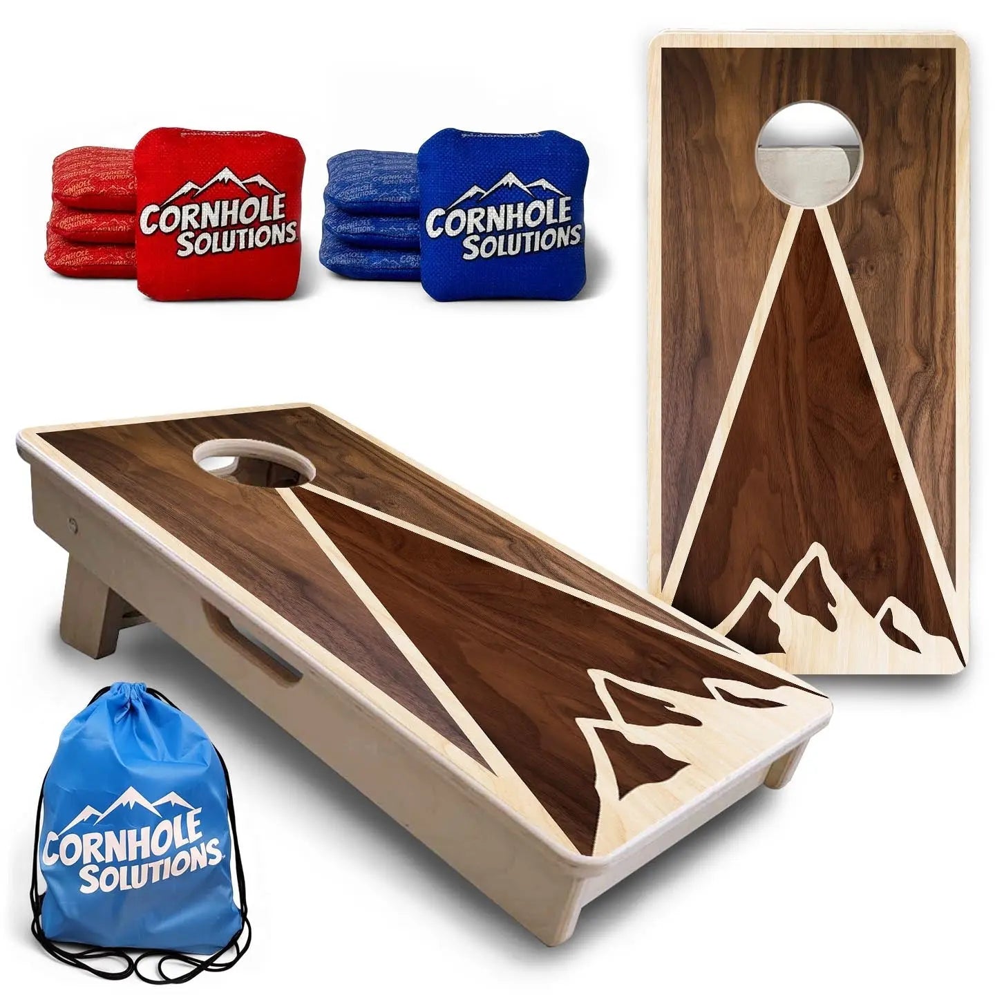 Stained Mountain Scene - Mini or Vacation Size Cornhole Boards Cornhole Solutions