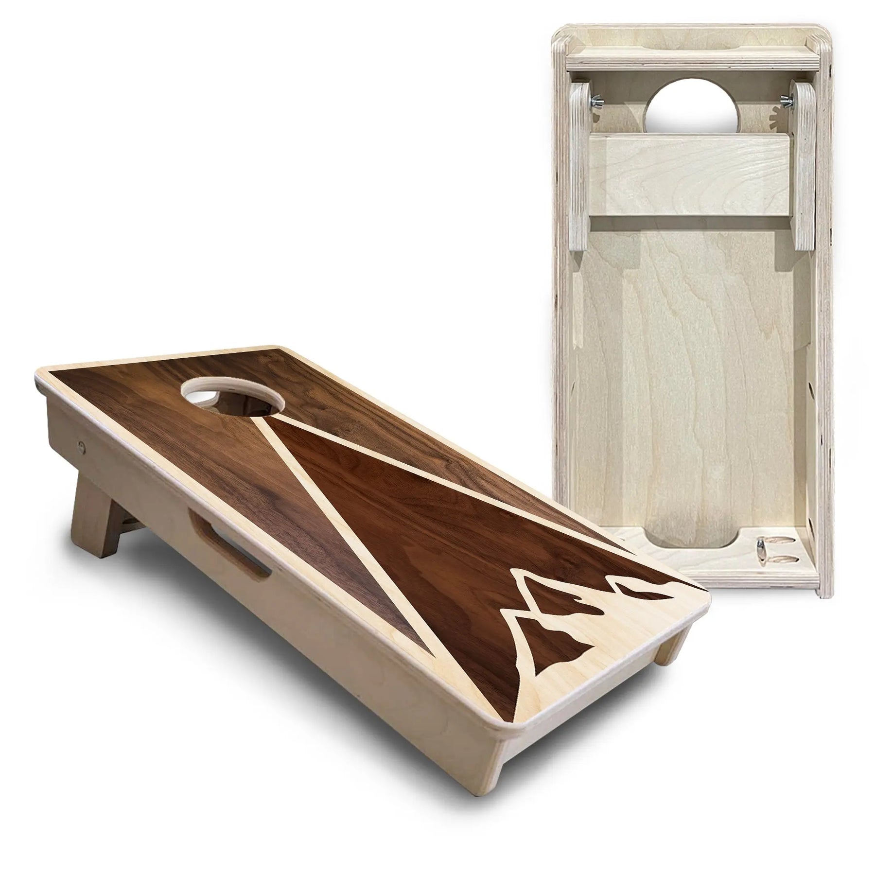 Stained Mountain Scene - Mini or Vacation Size Cornhole Boards by Cornhole Solutions, custom cornhole board detail photo 4