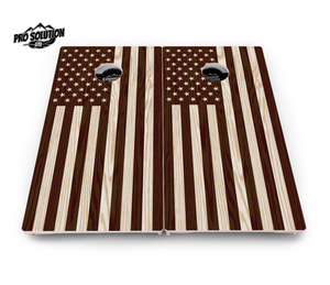 Stained Flag & Eagle Cornhole Boards - Pro Solution Lite Series by Cornhole Solutions, custom cornhole board detail photo 4